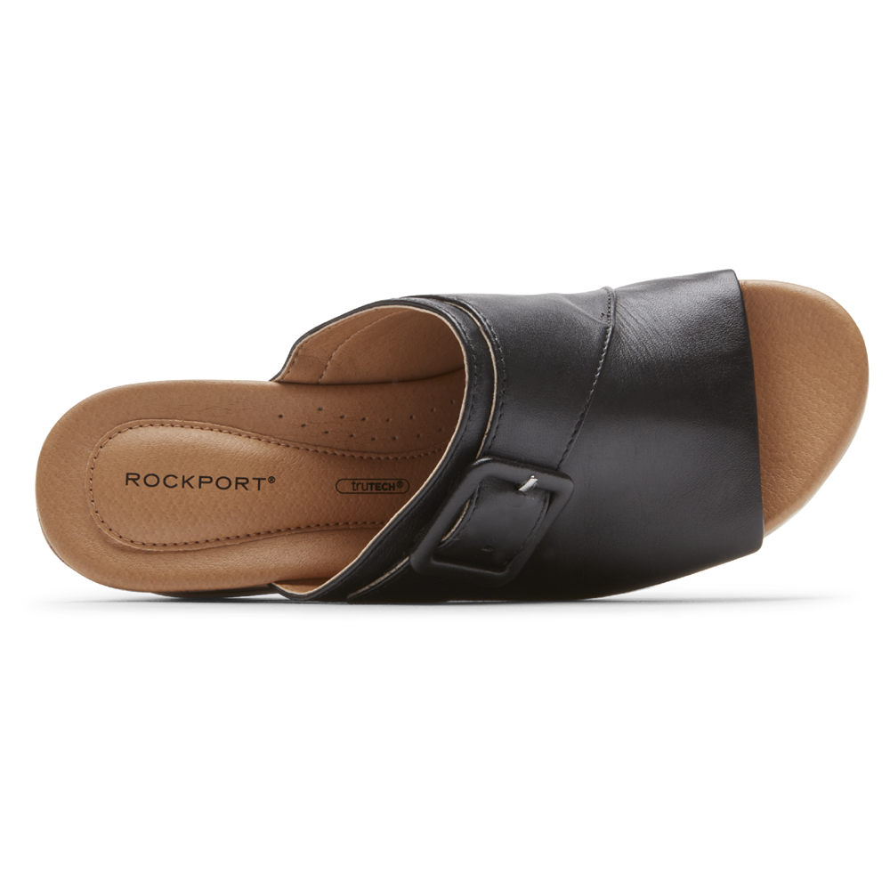 Sandalias Rockport Mujer Mexico - Lyla Buckle Negros - NFEBS0378